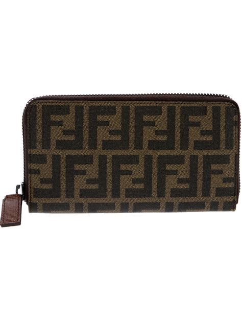 fendi zucca zip wallet|fendi zipper wallet.